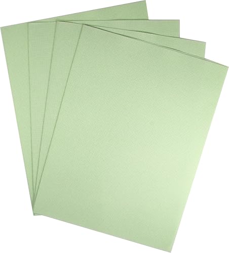 Image of KCS 4 /6 pc of 12 inch x 18 inch(30cmx45cm) 18CT Counted Cotton Aida Cloth Cross Stitch Fabric (4 pc,Light Green)