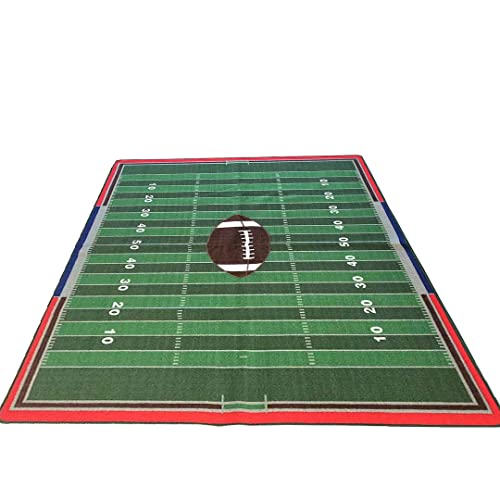 Mybecca Kids Rug American Football Field Rug 5'x7' (Approx:4'11" X 6' 10") Non-Slip Gel Backing (59" x 82") Children Area Rug for Playroom & Nursery - Thumbnail 2