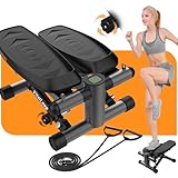 VitalLeap Steppers for Exercise, Adjustable Resistance Stair Steppers with Arm Training Bands for Home Fitness, Mini Steppers with Max 330LBS Loading Bearing Portable Home Exercise Equipment1