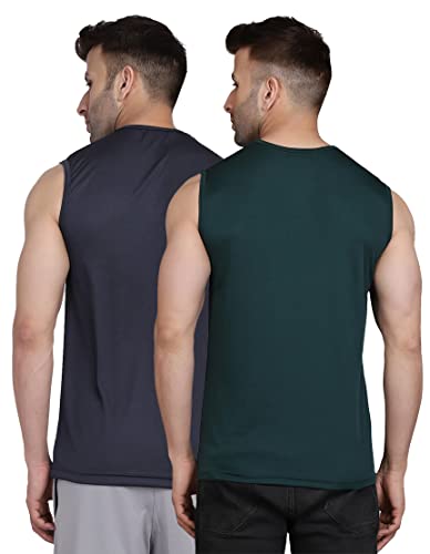 Image of Men's Regular Fit Sleeveless T-Shirt (Pack of 2)