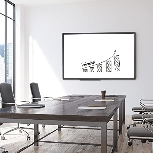 VIZ-PRO Magnetic Drywipe Whiteboard 90 x 60 cm, A1 Dry Erase White Board with Black Aluminium Frame and Pen Tray