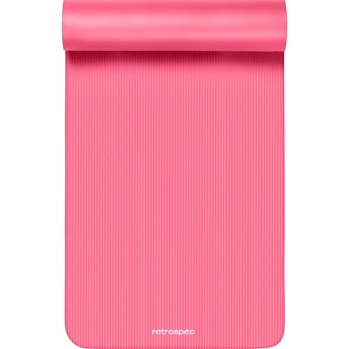 Image of Retrospec Solana Yoga Mat 1 inch Thick w /Nylon Strap for Men & Women - Non Slip Exercise Mat for Home Yoga, Pilates, Stretching, Floor & Fitness Workouts