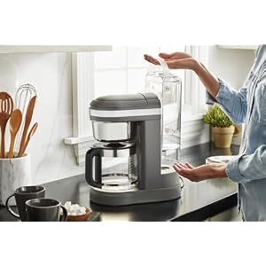 KitchenAid KCM1208DG Drip Spiral Showerhead Coffee Maker, 12 Cup, Matte Grey KitchenAid KCM1208DG Drip Spiral Showerhead Coffee Maker 12 Cup Matte Grey