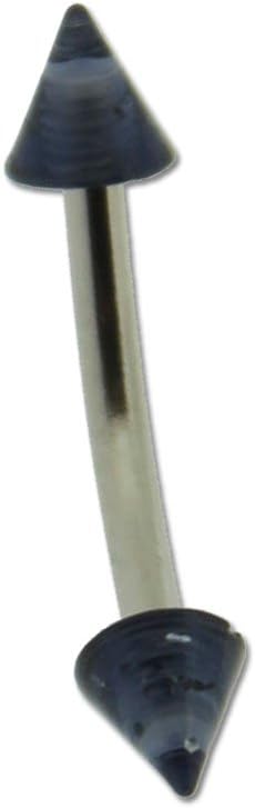 Piercing Ring with Black Glitter Spikes