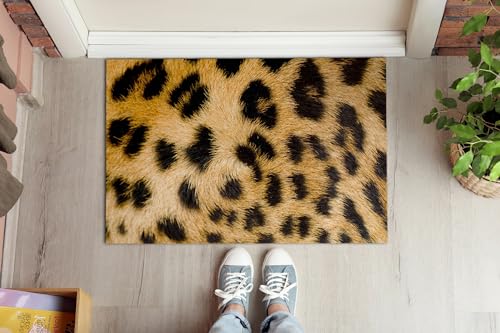 Tapis résistant de propreté 60x40cm Tulup paillasson léopard anti-saleté