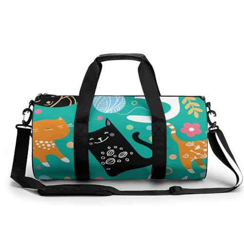 Sac de voyage chaton noir compact 45x23cm toutes activités