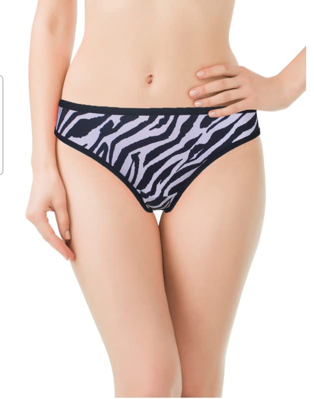UR Higher Self Cotton Hipster Panties for Women, Full Coverage, Mid Waist with Antimicrobial, Zebra Print-image-18