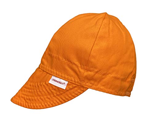 Comeaux Caps Reversible Welding Cap Solid Orange | 100% Cotton, Durable Work Hat for Men & Women (Size 7 3/4)