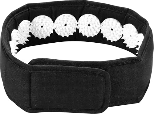 LATRAT Cinta para la cabeza con punto de presión de acupresión, masajeador de cabeza para relajación de cabeza, alivio del dolor, color negro