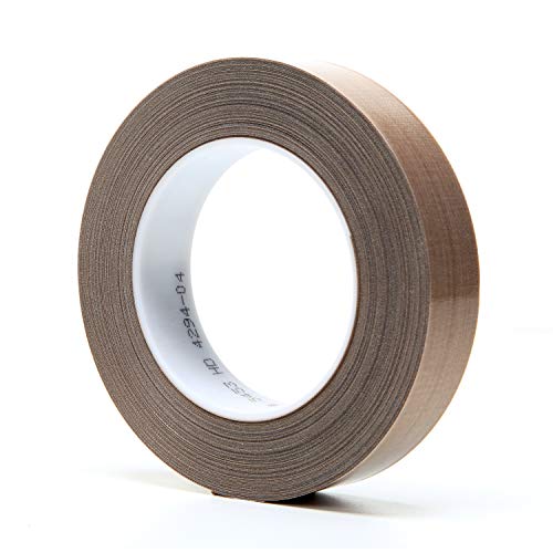 Image of 3M 5453 PTFE Glass Cloth Tape, 1 inch W x 36 yd. L, 8.3 Mil, Brown (Pack of 9)