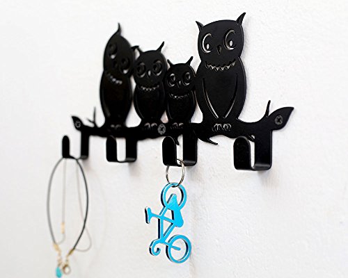 Stur-De Key Holder For Wall - Rustic Key Hooks For Wall For Hanging Accessories, Key Hanger For Wall For Farmhouse-Style Homes - Iron Wall Key Holder, Owls Key Rack For Wall - 10.5 X 4.55 X 1 Inches #TOP2