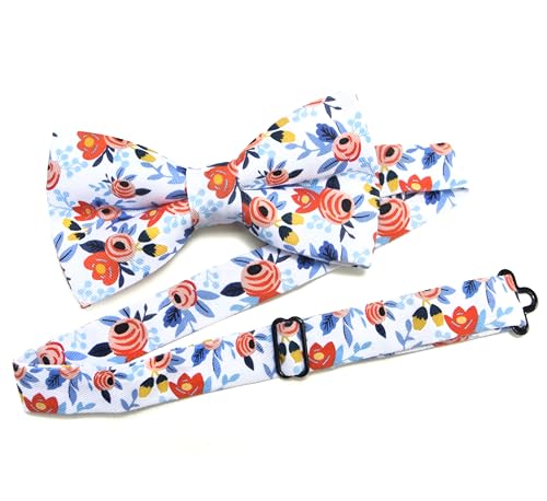 Image of Colorful Fun Pattern Pre-Tied Bow Tie Mens Floral Space Adjustable Bowtie