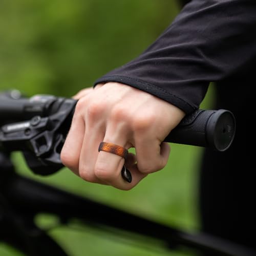 King Will Flame Silicone Ring for Men and Women, 1.8mm Ultra Thick 6.6mm Width, Dome Metallic Style Comfort Fit - Breathable Durable Flexible Wedding Band4