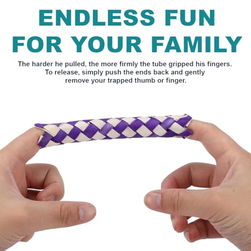 YIPFEN 20 Stück Bambusfasern, Chinesische Fingerfalle, Fingerfalle, Finger Trap, Fingerspiele Kinder, Lustiges Fingerklemmspielzeug für Kinder, Finger Rauch