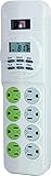 GE 14024 Surge Protector and Digital Timer, 8 Outlets, 7-Day Programmable, 4-Ft Cord