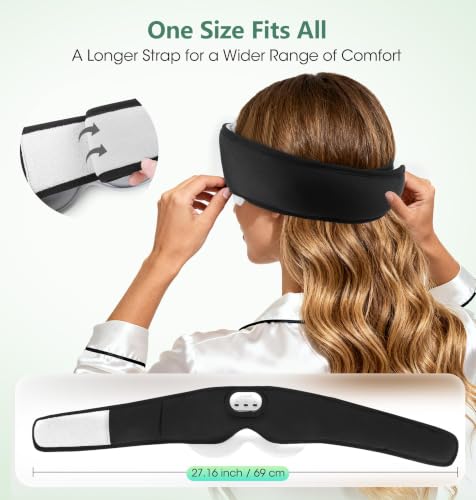 LC-dolida Bluetooth Sleep Eye Mask for Women Men Voice Control Bamboo Cotton Headphones - image 8