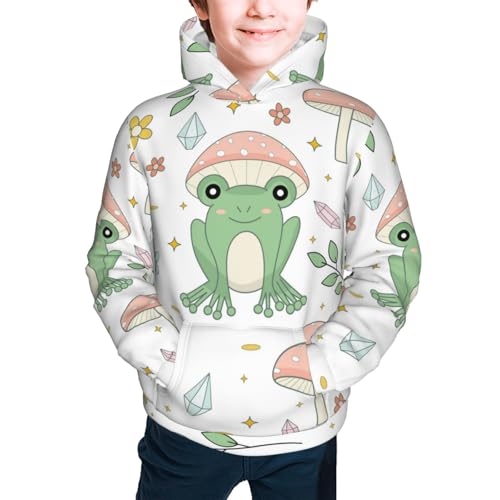 Frog and Mushrooms Kid Hoodies Boys Sweatshirts Girls Pullover with Pocket3