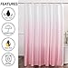 YI & ZE Ombre Pink Shower Curtain Sets for Bathroom Accessories Fabric Polyester Waterproof Modern Shower Curtain Liner with 12 Hooks W72xL72