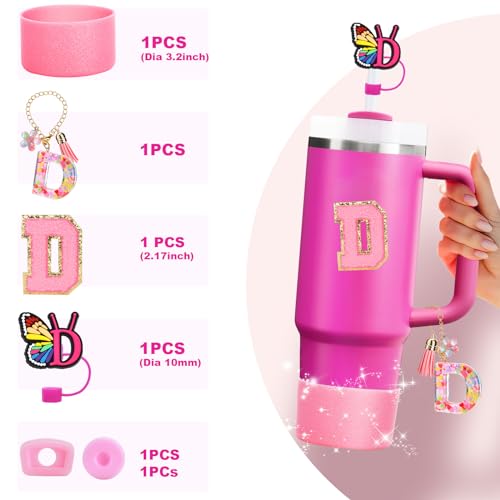 Image of Mity rain 6PCS Cup Accessories for Stanley Cup 30oz 40oz | Tumbler Initials Cute Decoration for Stanley Letter D