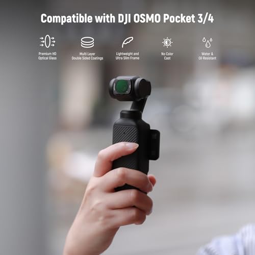 Image of NEEWER HD CPL ND16 ND64 ND256 Filter Kit Compatible with DJI Osmo Pocket 3 / Pocket 4 / Xtra Muse, Magnetic Gimbal Action Camera Neutral Density Polarizing Filter Accessories Kit