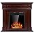 JAMFLY Electric Mantel Fireplace, Wood Package Surround Freestanding Electric Fireplace Heater, TV Stand, Adjustable Led Flame, Remote Control, 750W-1500W, Brown 1