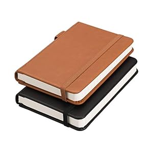 RETTACY Pocket Notebooks,2-Pack Small Notebook Hardcover Mini Journal with 312 Pages,100gsm Thick Lined Paper with Inner…