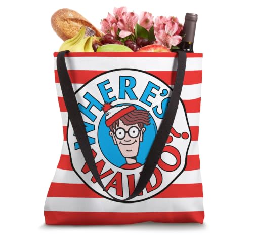 Bolso tote con logo y pose clásica de Where’s Waldo en frente y detrás miniatura 4