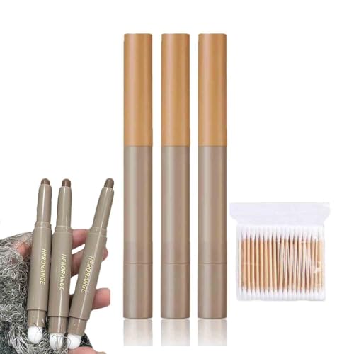 Swarous Dual-End Non-smudge Contour Pencil, Double-Ended Contour Pen for Contouring, Long-Lasting Makeup, Brightening, Dark Nose Shadow (3pc)