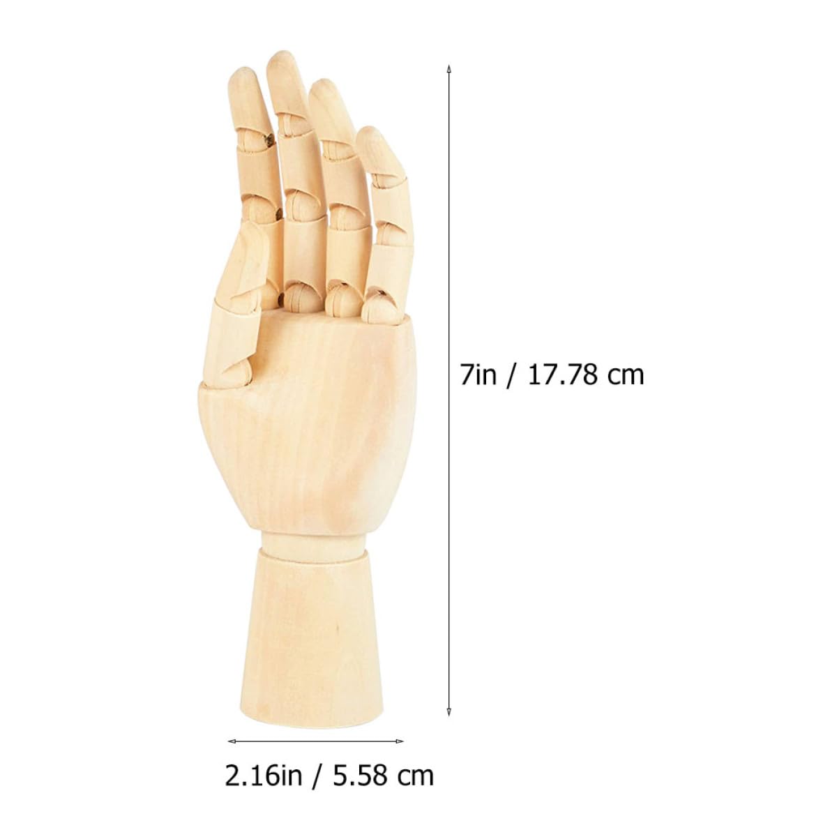 BESTonZON Modèle de Main en Bois Articulée Rotative 2Pcs pour Dessin et Décoration de Bureau, Jouet de Bureau en Bois Khaki pour Artistes et Garçon et Filles