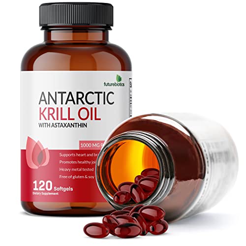 Futurebiotics Antarctic Krill Oil 1000Mg With Omega-3S Epa, Dha, Astaxanthin And Phospholipids - 100% Pure Premium Krill Oil Heavy Metal Tested, Non Gmo – 120 Softgels (60 Servings) #TOP4