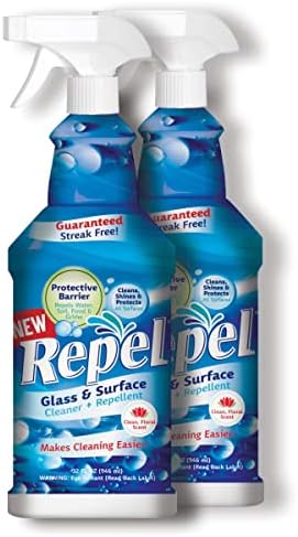Clean-X REPEL Glass & Surface Cleaner 32 fl. oz. – Cleans & Repels water spots and dirt on glass, mirror, tile and multi surface by UNELKO (2) Clean-X REPEL Glass & Surface Cleaner 32 fl. oz. – Cleans & Repels water spots and dirt on glass, mirror, tile and multi surface by UNELKO (2)