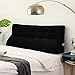 VERCART Cuscino Cuneo Decorativi Cuscino Letto Schiena Cuscino per Dormire da Lettura Grandi Testiera per Letto Divano con Federa Removibile Velluto Nero 160cm