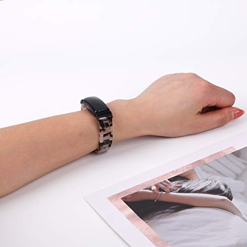 Image of Wongeto Compatible with Fitbit Inspire 2 & Inspire /Inspire HR Bands for Women, Resin Wristband Strap Bands for Fitbit Inspire accssorises (Flower Grey)