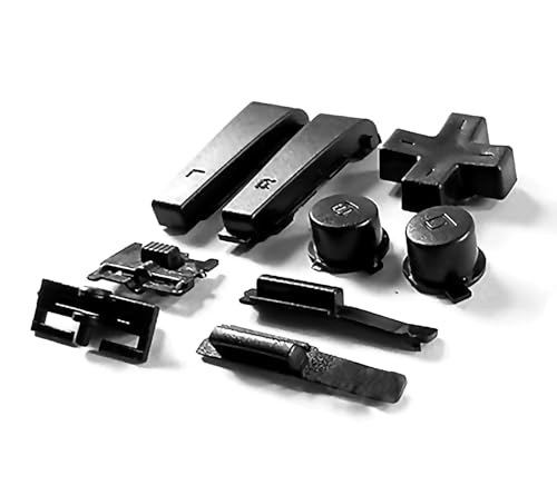 Black Color GBM Extra Buttons 9 PCS Full Set Replacement, for GameBoy Micro Handheld Game Console, New DIY D-Pad Direction Key/L R Shoulder/Power Volume Switch/A B Function Button image 4