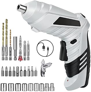 Flintronic Electric Screwdriver Cordless, 3.5N·m Max Torque Electric Screwdriver Kit with 26 Accessories, 3.6V/1300mAh Rechargeable Power Drill Driver, with USB Cable LED Light for Home Office DIY