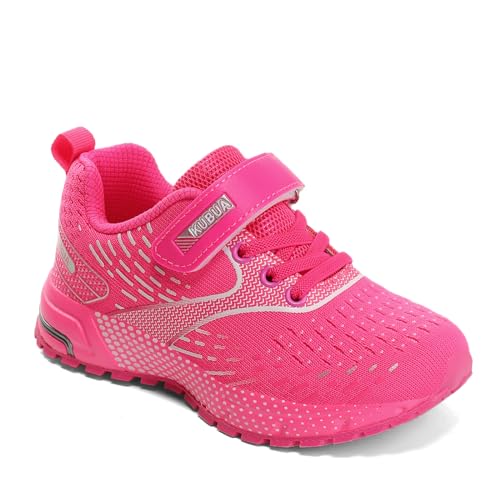 Image of KUBUA Kids Running Shoes for Boys Sneakers Girls Gym Tennis Shoes Toddler Sport Athletic Pink Silver 1 Big Kid