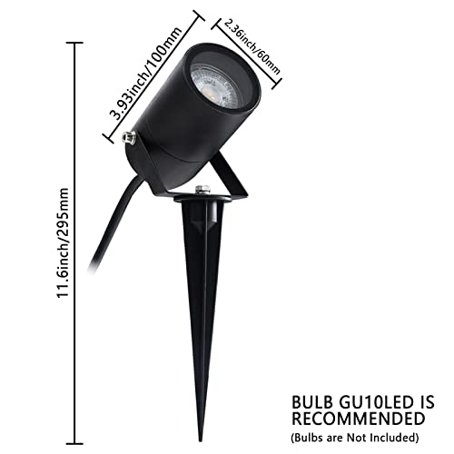 EBION Garden Spike Light GU10,Garden Spotlights Mains Powered IP54 Waterproof,35W 240V Pathway Lights,4Pack Landscape Lighting for Patio Path Lawn Walkway,Aluminum, (Bulbs Not Include) - Image 3