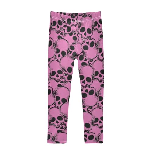 Girls Basic Leggings Baby Girls Pants Skull Soft Footless Stretchy Tights Pants 4-10Y