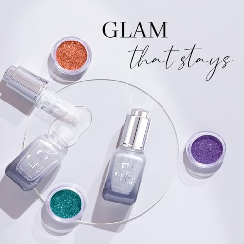 Image of C2P Pro Sparkle Duo Glitter and Glue Kit - Eyeshadow for Eye & Body Makeup | Waterproof, Quick-Drying for Stunning Shimmer Looks (Cyclone 40)