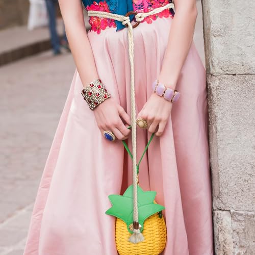 2pcs Tassel Braided Waist Belt: Adjustable Cotton Rope Belt For Dresses - Medieval Style Woven Waistband With Fringe For Boho And Renaissance Costumes4