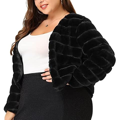 Agnes Orinda Plus Size Faux Fur Jacket Cover