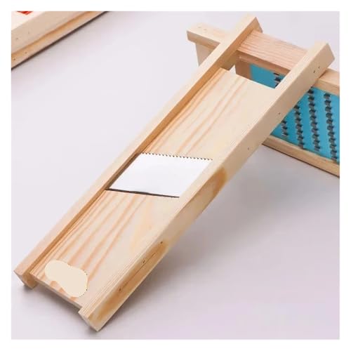Cortador manual de verduras acero inoxidable mango madera miniatura 5