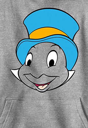 Disney Boy's Jiminy Face Hoodie, Athletic Heather, X-Large #TOP1