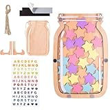 Belohnungsglas für Kinder - Magnetisch Kinder Belohnungssystem mit Holzhalter und 30 Stern, Grundschule Lehrerbedarf, Belohnungstafel für das Verhalten von Kindern - Klassenzimmer, Hause, Schulen