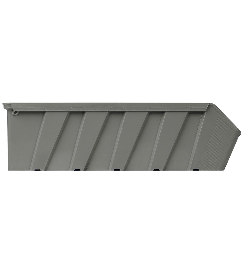 FAMI - Pack da 16 Contenitori per Scaffale RK Box Air in PP Riciclato – Cassette a Bocca di Lupo Sovrapponibili per Minuteria e Picking (141x500x142h mm)