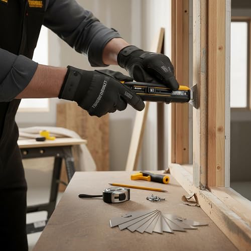 Image of ToughBuilt - Scraper Utility Knife & 30-Pack Replacement Blades Bundle, Heavy-Duty Folding Knife with Integrated Scraper Edge, Quick-Change System & Durable Precision Blades
