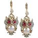 Betsey Johnson "Pearl Critters" Owl Drop Earrings