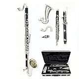 Professional New Silver Plated Keys Bass Clarinet LOW E Bb Tuning Black Tube Clarinet ABS