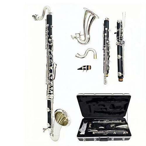 Professional New Silver Plated Keys Bass Clarinet LOW E Bb Tuning Black Tube Clarinet ABS