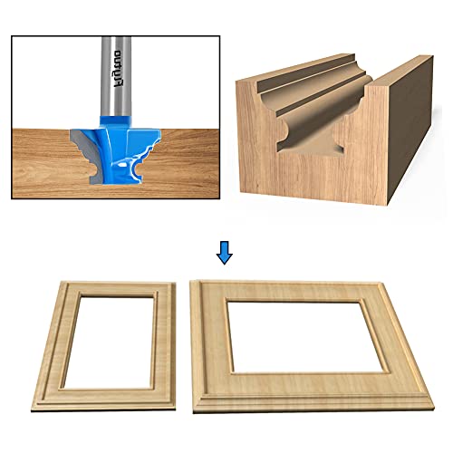 Image of 2PCS Bullnose Router Bits Set 1 /2 Shank, Architectural Molding Router Bit Set, Corner Rounding Edge-Forming Roundover Beading Router Bits for Woodworking Milling Tools